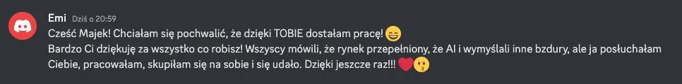 Wiadomość od kursanta
