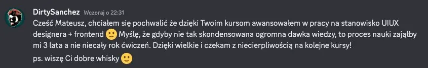 Wiadomość od kursanta