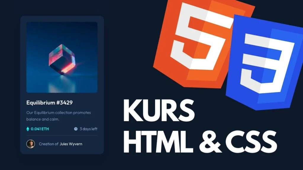 Okładka kursu HTML i CSS na YouTube